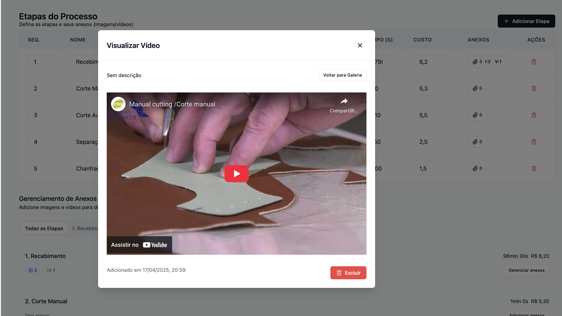 Marcação de Processos